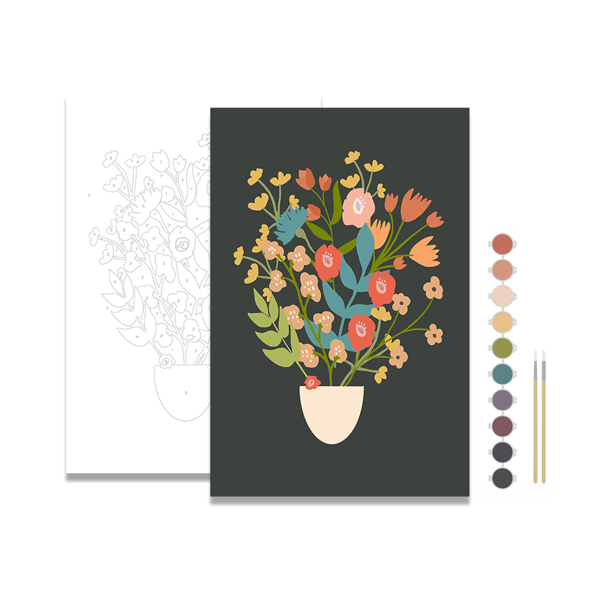 Flower Bouquet Meditative Art Paint by Number Kit: Paint by Number Kit