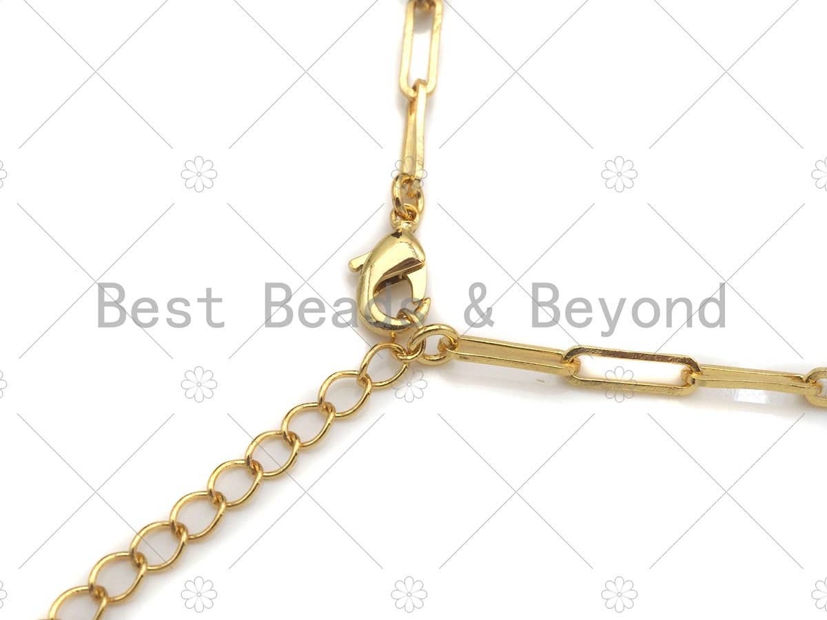16"/7" Dainty  Paper Clip Chain Necklace and Bracelet: Bracelet(7'') / 1pc