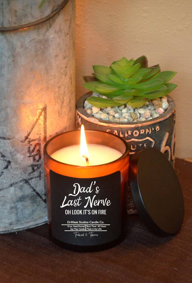 Dads Last Nerve - Fathers Day Gifts Candles - Soy Wax Candle: Smoked Bourbon