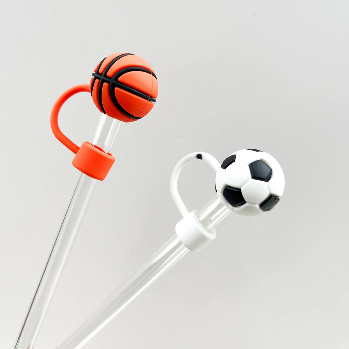Straw Toppers Balls Style Straw Cover: Basketball – That Girl + Co