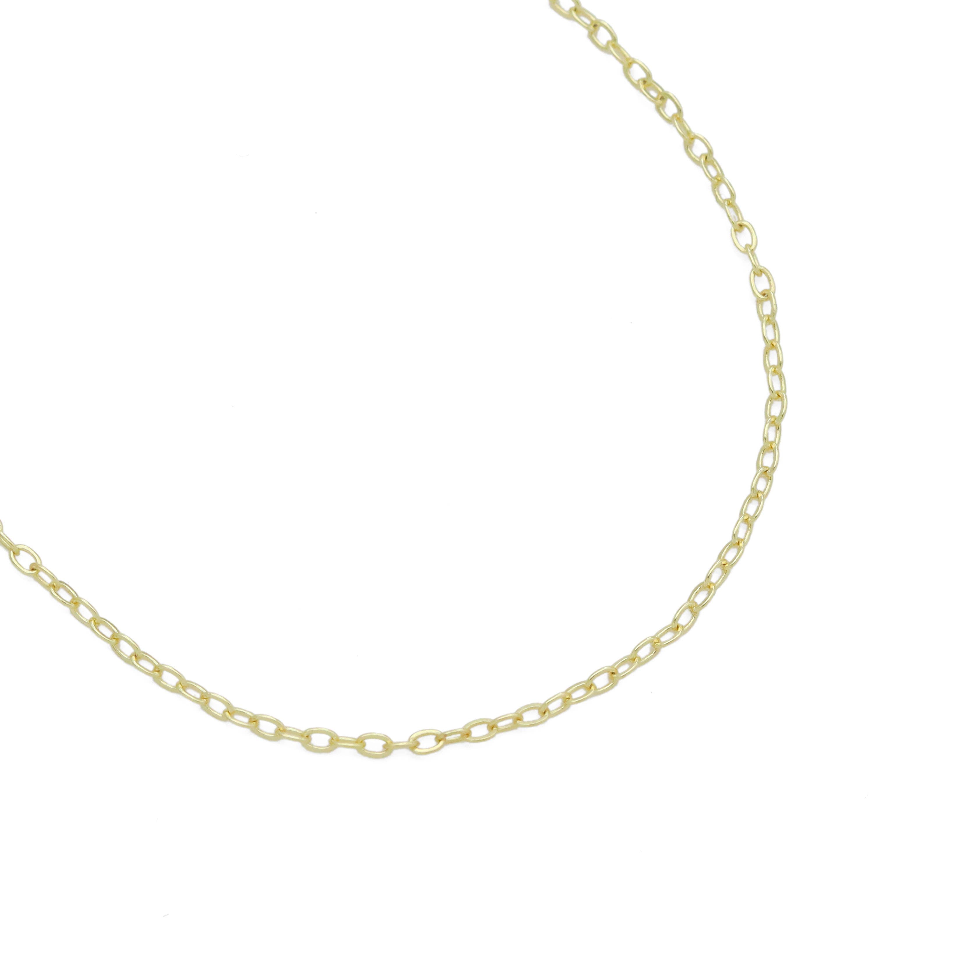 18K Gold Finished Trace Link Chain Necklace, sku#JD03: 0.9mm